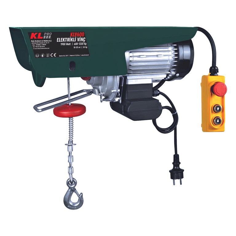 KL PRO KLV600 1900WATT 600/1200KG ELEKTRİKLİ HALATLI VİNÇ