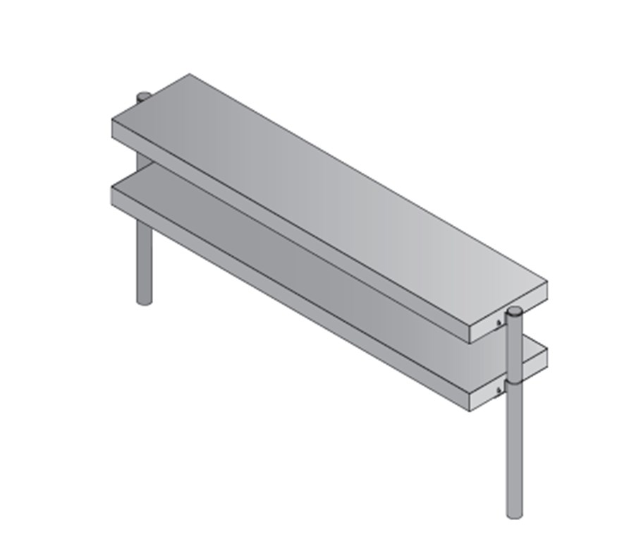 ÖZTİRYAKİLER ÇİFT KATLI SERVİS RAFI 1200*300*730